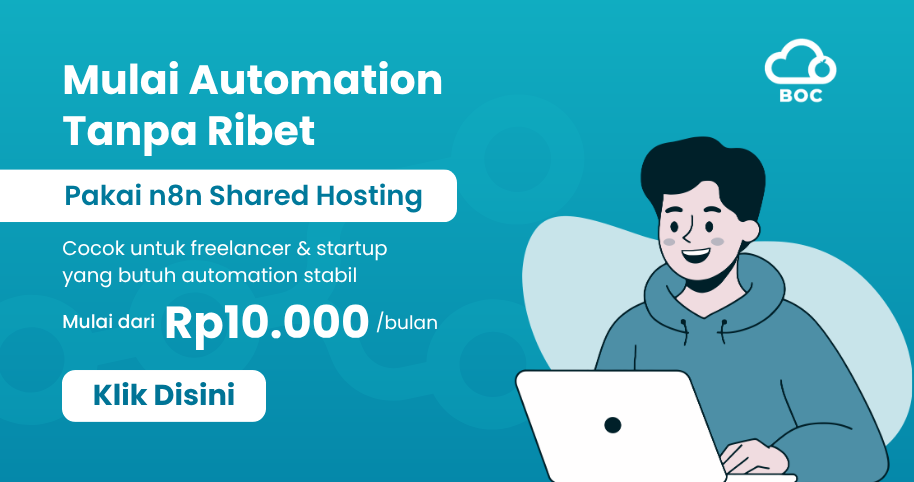 Mulai automation tanpa ribet pakai n8n Shared Hosting mulai dari Rp10.000 per bulan